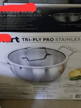 Cuisinart Tri-Ply Pro Stainless Steel Covered Dutch Oven - Silver